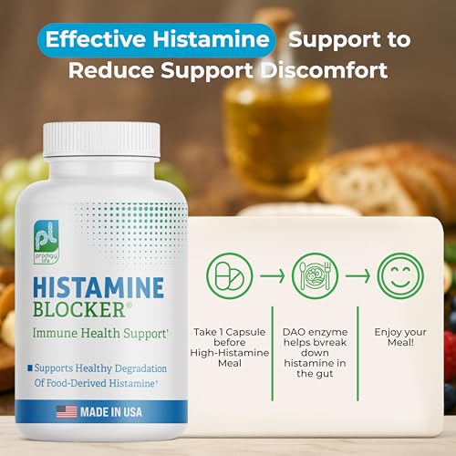 Prodigy Life Premium Histamine Block Supplement - Advanced Histamine Blocker Supplement - with Diamine Oxidase (DAO) Enzyme - Breaks Down Histamine For Food-Derived Histamine Intolerance - 30 ct