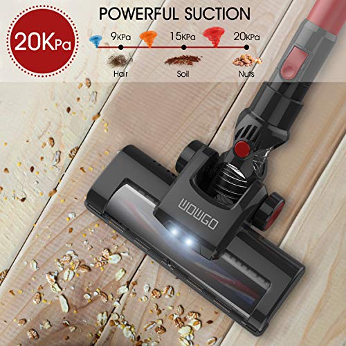 WOWGO Cordless Stick Vacuum Cleaner 20Kpa Powerful Suction Handheld