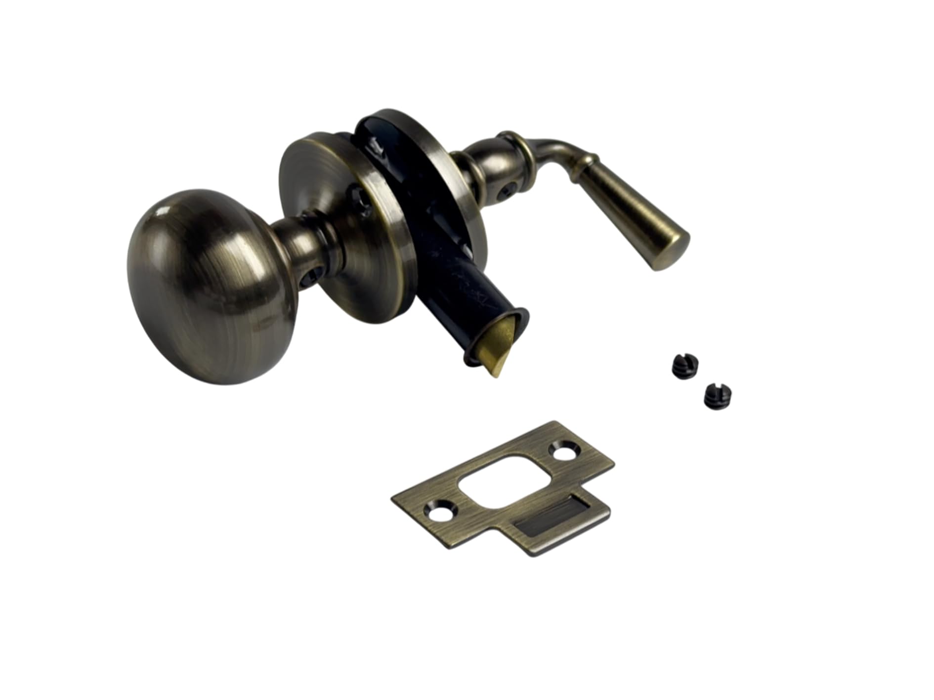 Photo 1 of QCAA Solid Brass Storm Door Latch, Brushed Antique Brass, Made in Taiwan, 2 Pack