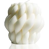 LPUSA Knot Ball Candle,Scented Soy Wax Spiral Candle,Home Office Danish Pastel Trendy Room Floating Shelves Decor Large Candles,White