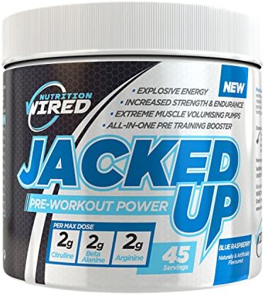 Jacked Up Pre Workout Supplement by Wired Nutrition — Increase Strength & Endurance — Creates Explosive, Sustainable Energy — All-in-One Training Booster - 45 Servings Crazy Cola (Crazy Cola) (Blue Raspberry)