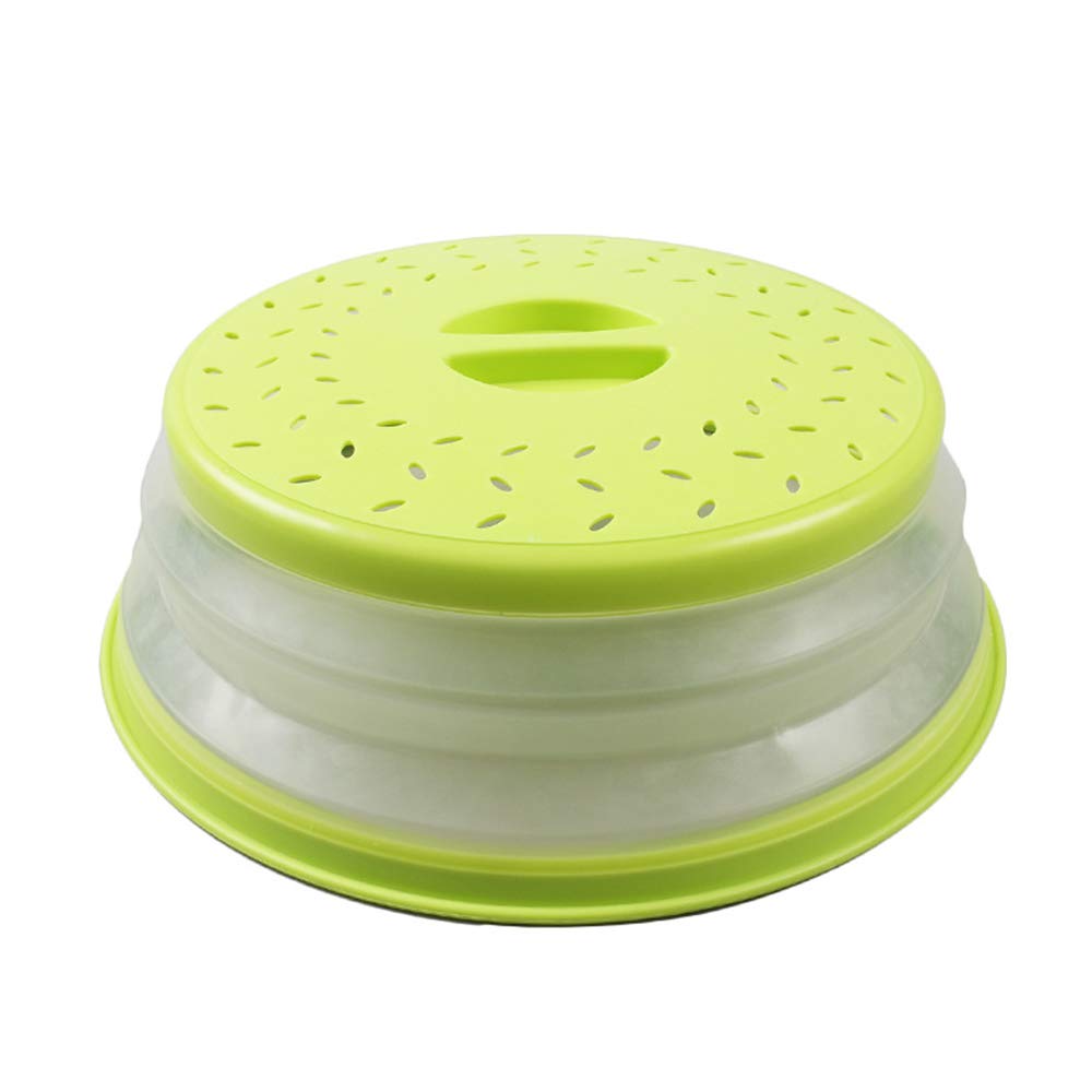 Microwave Plate Cover, Collapsible Plate Cover, with Steam Vents, BAP Free and Non-Toxic, for Covering Dishes, Prevent Food Splash, Fruits and Vegetables Drain Basket (Yellow)