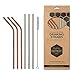 Reusable Stainless Steel eco Friendly Straws, 6.5mm Pack of 6 Straws, Steel and Rose Gold