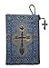Religious Gift Blessed Virgin Mary Madonna & Child Icon Cloth Tapestry Rosary Zipper Close Pouch Keepsake Holder