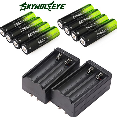 8pcs 3.7v 5800 mah li-ion rechargeable 18650 battery fo…