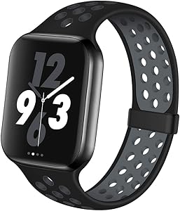 OriBear Compatible for Apple Watch Band 44mm Series 5/4, Breathable Sporty for iWatch Bands 42mm Series 3/2/1, Various styles and colors for Women and Men(M/L,Black-Grey)
