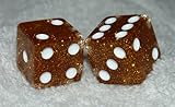 Orange Glitter Transparent Dice Pair