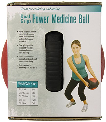 Aeromat Dual Grip Power Medicine Ball, 9cm/6-Pound, Black/Red