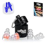 High Fidelity Reusable Earplugs by HearWard: Noise Reduction Ear Plugs for Sleeping, Concerts, Racing, Study & Travel – Smaller Earplugs & Water Blocking Swimming Ear Plugs Included