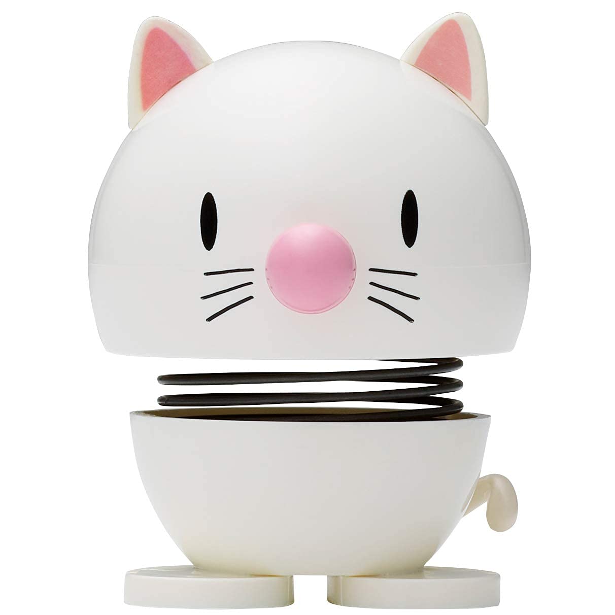 Hoptimist Cat – Wobbly Figure Decoration for Cat Lovers and Animal Enthusiasts – Scandinavian Desk and Office Gadget – Fun Gift Idea for Pet Owners and Collectors – 7.3 x 5.9 cm – White — image 1
