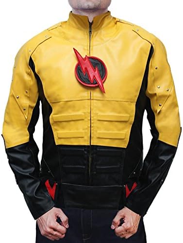 Saltoni Dr. Harrison Wells Reverse Flash Yellow Leather Jacket (XXXXL)
