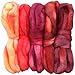 SPINNING FIBER Super soft BFL Wool Top Roving drafted for hand spinning with drop spindle or wheel, felting, blending and weaving. Variegated hand dyed mini skeins. 5 Ounce DISCOUNT PACK, Red Multi