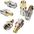 exgoofit Tipo F a SMA macho hembra conector coaxial adaptador coaxial 2 sistemas 6 PC