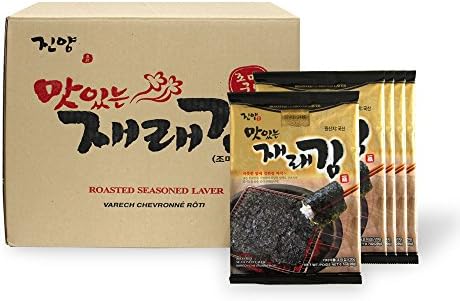JINYANGFOOD Korean Premium Seasoned Seaweed, Krispy and Savory Snack, 20 Gram, Pack of 50, Full Sheets