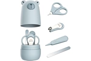 PAPABEAR Baby Nail Clippers Set with Cute Case, Infant Fingernail and Toenail File Kit for Newborn Manicure and Pedicure, New Mom Grooming Gift