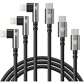 90 Degree iPhone Charger 6FT [Apple MFi Certified] 3Pack USB C to Lightning Cable Fast Charging Cord 6Feet Nylon Braided USB Type C to Lightning Cable for iPhone 14/13/12/11/Pro/Max/Plus/8/7/6/5S/iPad