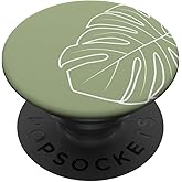 Monstera Plant Sage Green Tropical Flower PopSockets Adhesive PopGrip