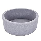Depruies Indoor Soft Comfortable Kids Play Ball Pool Quality Sponge Ocean Ball Pool Deluxe Baby Round Ball Pit Ideal Gift Play Toy for Children Toddler Infant Boys Girls（Gray）