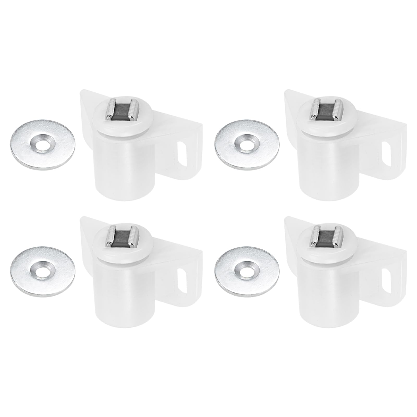 DTGN 35x22mm(LxW) Magnetic Touch Latch - 4 Pack - Good for Kitchen Cupboard Drawer Furniture - Plastic Magnetic Catch Latch Closures - White