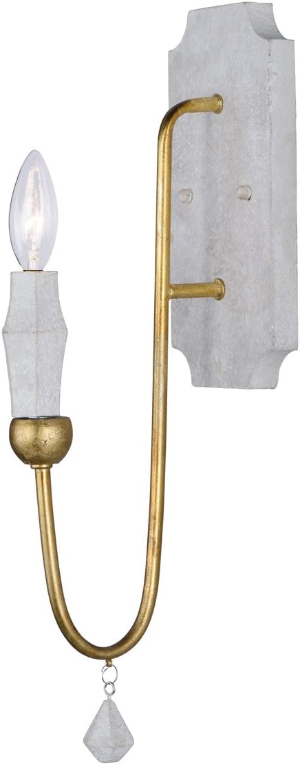 Chandeliers 1 Light Bulb Fixture with Claystone and Gold Leaf Finish Metal+Wood Material CA Bulbs 5 inch 60 Watts