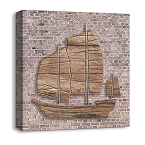 Canvas Wall Art Wood Feature Abstract Painting Artwork for Home Prints Framed - 12x12 inches