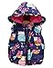 ASHERANGEL Little Girls Cartoon Scrawl Printed Hooded Vest Zipper Outerwear