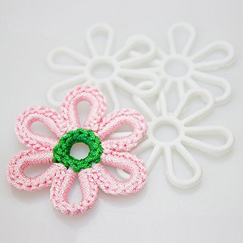 2" DIY Flower Plastic Canvas Shapes,great for needlepoint projects, ornaments, coasters ,mats ,auto cusions and crafts,10-Pack,Clear