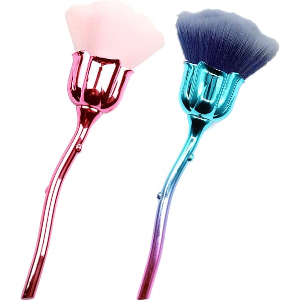 JERCLITY Rosen-Makeup-Pinsel – 2er-Set In Rot & Gelb-rosa – Für Puder & Gesichts-Make-up
