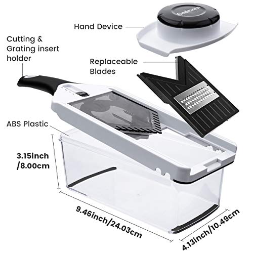 Adjustable Mandoline Slicer Vegetable Slicer - Godmorn 5 V Blades - V Slicer Veggie Slicer Mandoline Food Slicer - Mandoline Cutter Vegetable Cutter - Grater & Julienne Slicer - Thumbnail 6