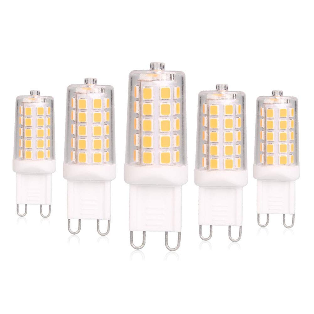 Dimmable G9 LED bulb ( 40W Equivalent ) 2700K Warm White Energy Saving G9 Cap for Chandelier Lights, Table lamps, RV Light , 5 Pack