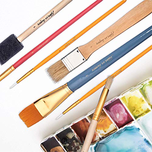 Academy Art Supply - 25 Piece Value Pack of 1 Inch Wide Foam / Sponge Paint Brushes