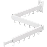 ZdwCyl Clothes Drying Rack,Laundry Space Saver Wall Mounted,Retractable,Collapsible(Tri-Fold), White Color Rack Clothing