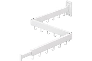ZdwCyl Wall Mouted Clothes Drying Rack,Laundry Space Saver Laundry Rack Wall Mount,Retractable,Collapsible(Tri-Fold), White C