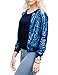HaoDuoYi Womens Sparkle Sequin Sport Bomber Jacket