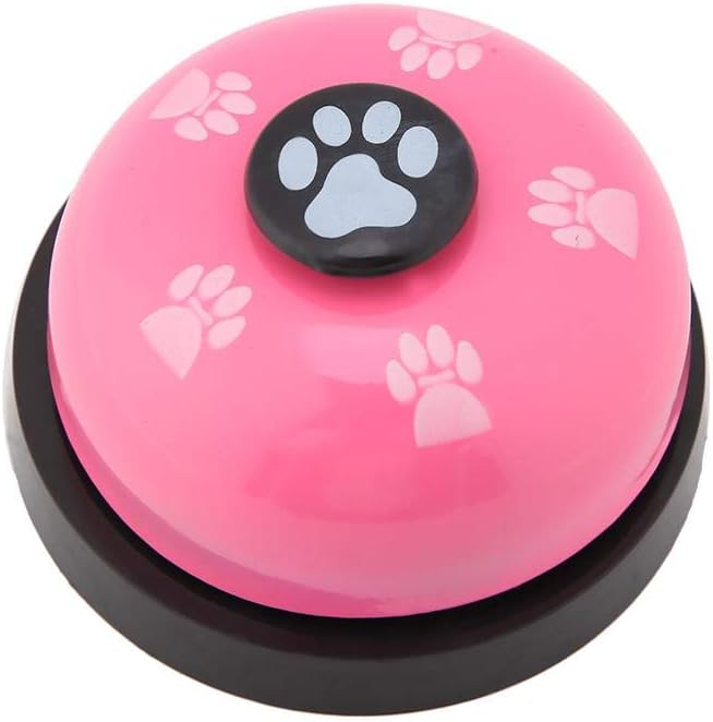 Dog Door Bell and Press Bell Pet Training Press Bell Iron Sturdy Pet Bell Desk Bell Call Bell for Dog Toilet Training Bell(pink)