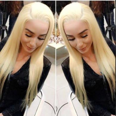 AllHairz Full Lace Wigs Human Hair Wigs 613 Blonde Wigs 150 Density Silky Straight With Baby Hair 100% Brazilian Human Remy Hair Glueless Wig (16 inches)