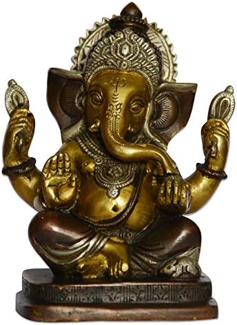 DronaIndia Blessing Ganesha Lord Ganpati Brass Statue