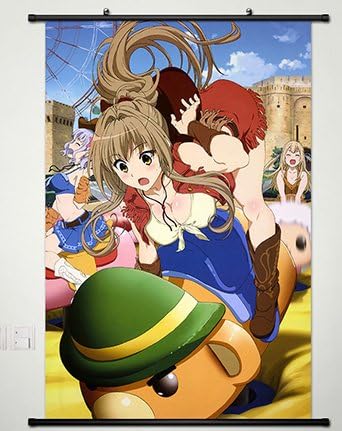 Wall Scroll Poster Fabric Painting For Anime Amagi Brilliant Park Sento Isuzu & Moffle 005 L