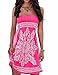 Initial Off Shoulder Strapless Dress Bohemian Beach Dress Sexy Tube Dress, Red (XL)