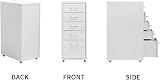 HollyHOME 5-Drawer Mobile Filing Cabinet White with Casters 28x41x66 cm view 4