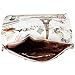 BMC Womens Textured PU Faux Leather Postage Stamp Design Print Flap Fashion Clutch Handbag - Oui Oui Paris