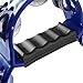 Half Moon Musical Tambourine (Blue) Double Row Metal Jingles Hand Held Percussion Drum with Ergonomic Handle Grip