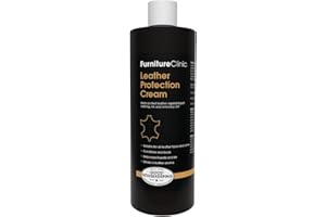 Furniture Clinic Leather Protection Cream | 2-in-1 Leather Conditioner & Waterproofing Protector for Furniture, Shoes, Car Seats & More | Prevent Stains while Nourishing | 17oz/ 500ml