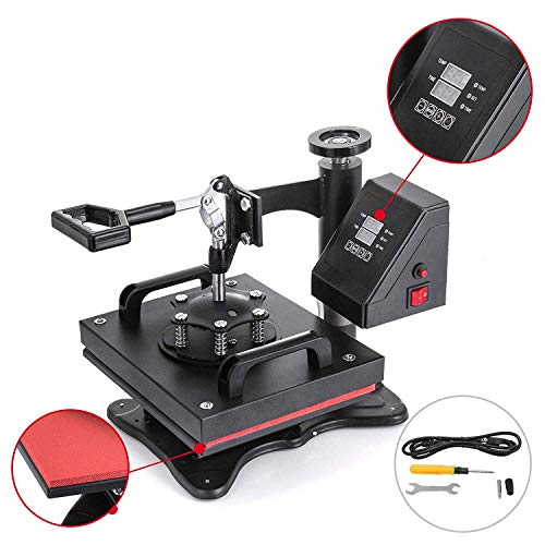 Mophorn Heat Press 12x10Inch Swing Away Heat Press Machine 650W Daul Digital Transfer Sublimation Heat Press Machine for T-Shirts with Overload Protector (12x10INCH)