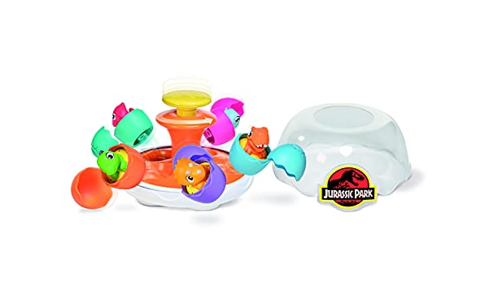 Toomies E73252 Tomy Spin & Hatch Dino Eggs, Dinosaur Children, Jurassic World, Educational Shape Sorter with Colours Sound, Toy for Baby Boys & Girls Aged 1, 2 & 3 Years Old, 7.7 x 7.5 x 7.5 inches