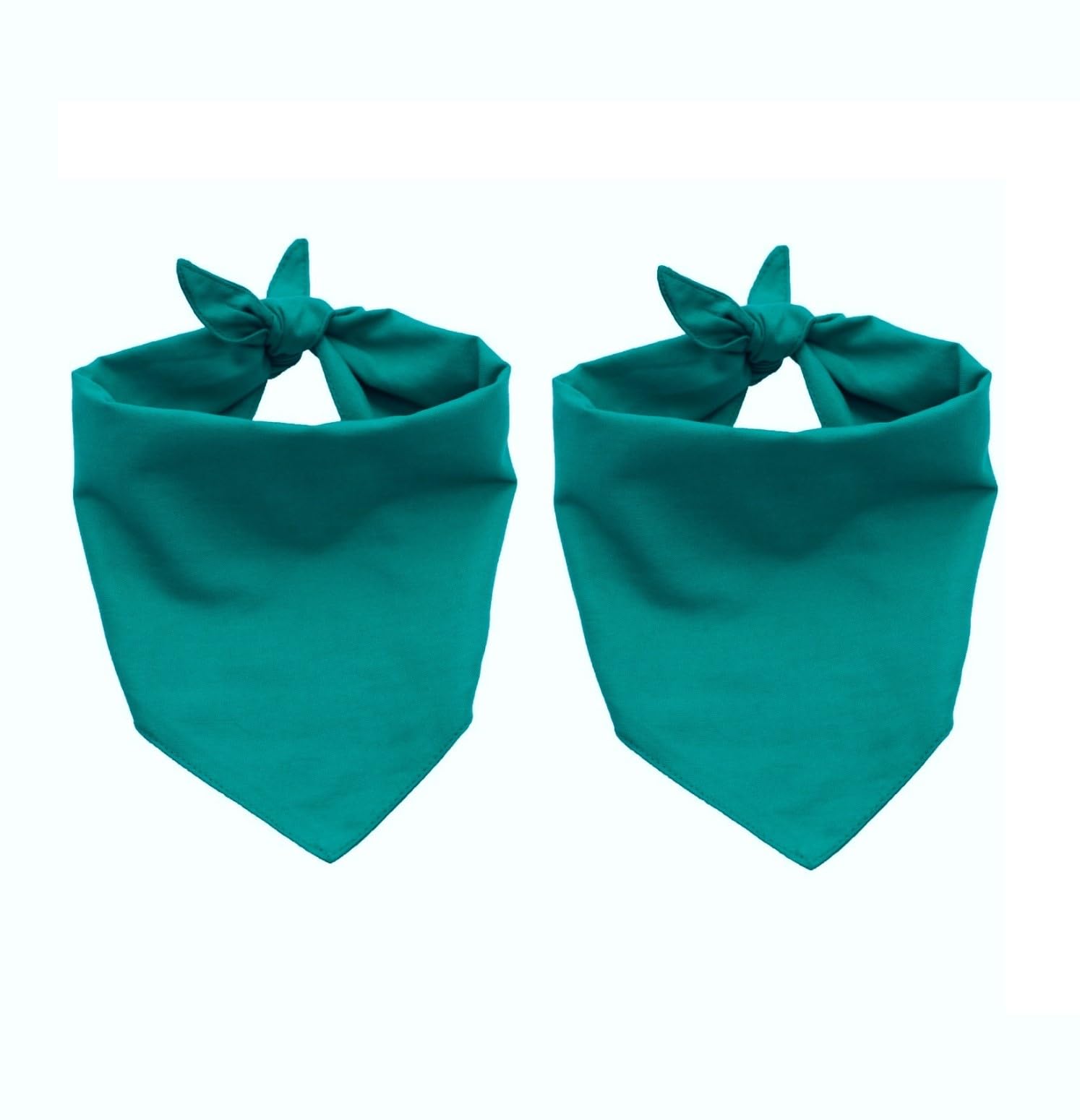 EechicSpace 2 Pack Plain Dog Bandanas Green Scarf Reversible Cotton for Small Medium Large Dogs