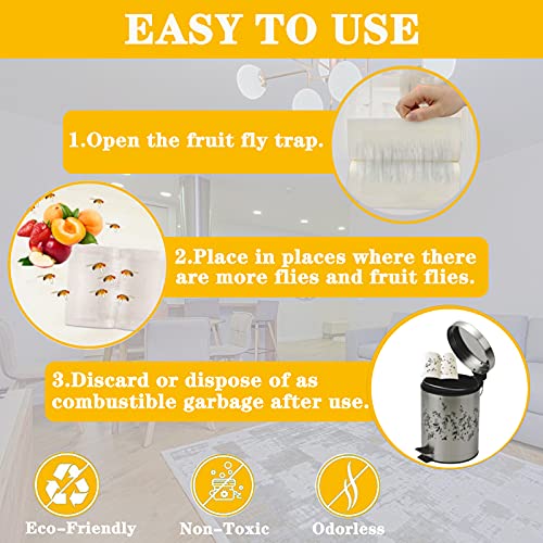 Fruit Fly Traps for Indoors,10 Pack Fruit Fly Trap,NonToxic Gnat Killer Indoor,Effective Fruit