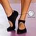 Yoga Pilates & Barre Grip Socks, Non Slip, Non Skid, Open Foot Sock (Black 1-Pair, Small/Medium)