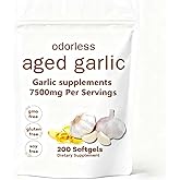 PKPPKP lemeli Aged Garlic Extract 7500mg Odorless –200 Softgels | Organic, Non-GMO, Gluten-Free | Daily Immune for Adults(1pcs)