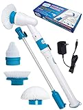 Power Spin Scrubber Cleaning Brush - Upgraded Electric Scrubber with 3 Brush Heads, Extension Handle, Rechargeable Battery - Turbo Cordless Handheld Bathroom, Floor, Tile, Shower, Bathtub Cleaner